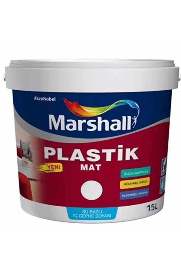 Plastik Mat Silinebilir Iç Cephe Boyası Beyaz Lale 15 Lt (20 Kg)