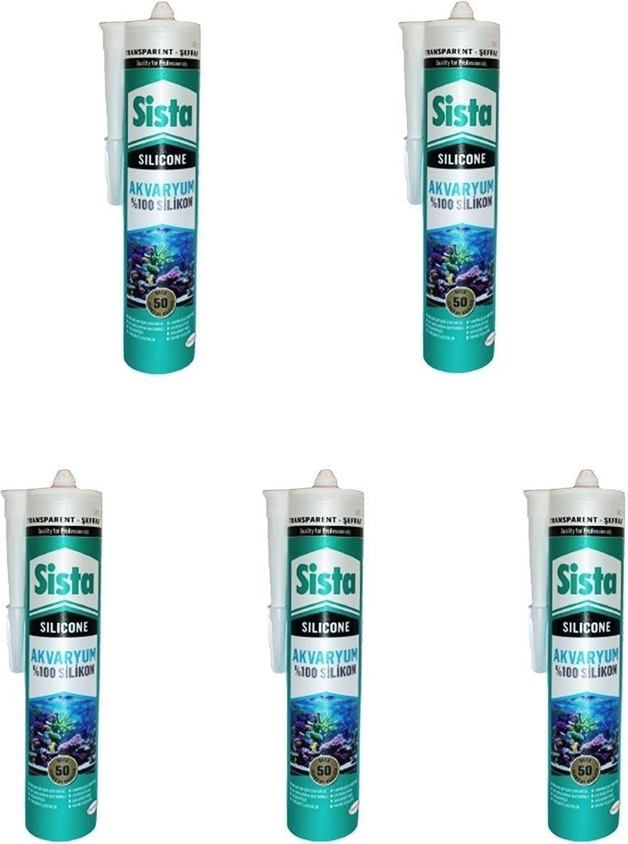 Sista Akvaryum Silikonu 340 Gr. Şeffaf (5 Adet)