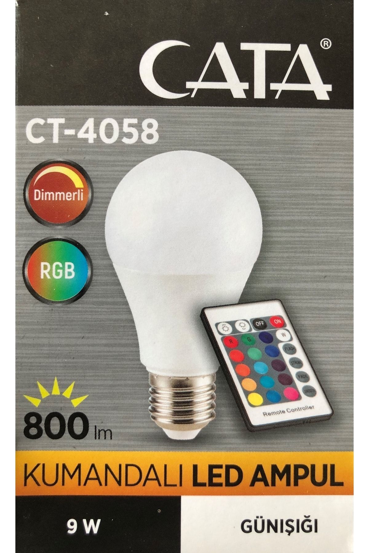 Ct-4058 9w Kumandalı Led Ampul Rgb Dimmerli Günışığı