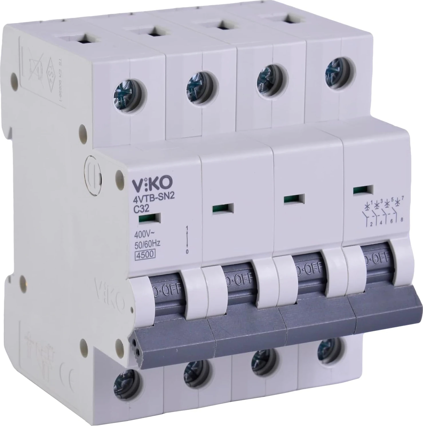 4VTB-4C32 Otomatik Sigorta 4,5ka C Tipi 4 Kutup 32A