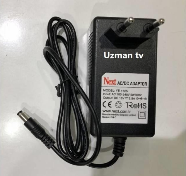 Santral Adaptör 16V 2.5A 5.5x2.5 YE-1625-1605