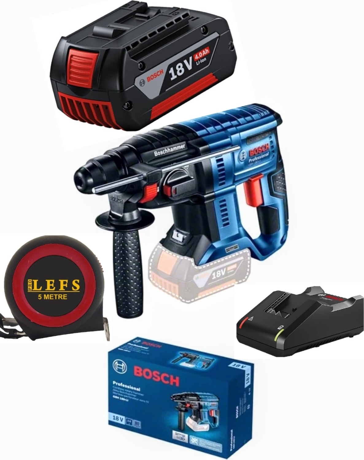 BOSCH Gbh 180 Li 4 Ah Tek Bataryalı Professional Şarjlı Kırıcı-Delici