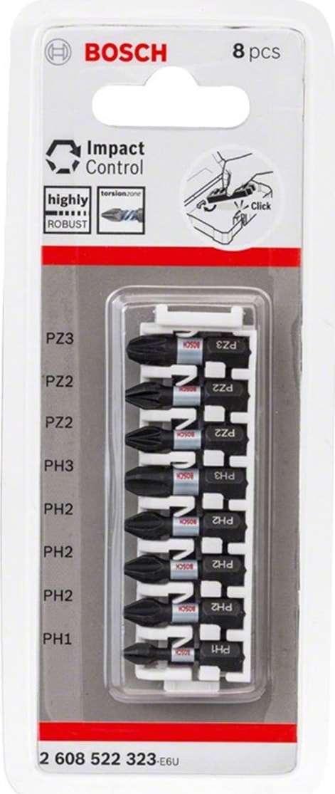 Impact Control Serisi Vidalama Ucu 8'Li Ph1/Ph2 X3/Ph3/Pz2 X2/Pz3 *25Mm - 2608522323