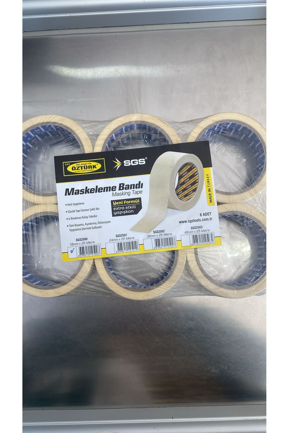 SGS Maskeleme Bandı 18 Mm X 25 Mt (1 Adet )