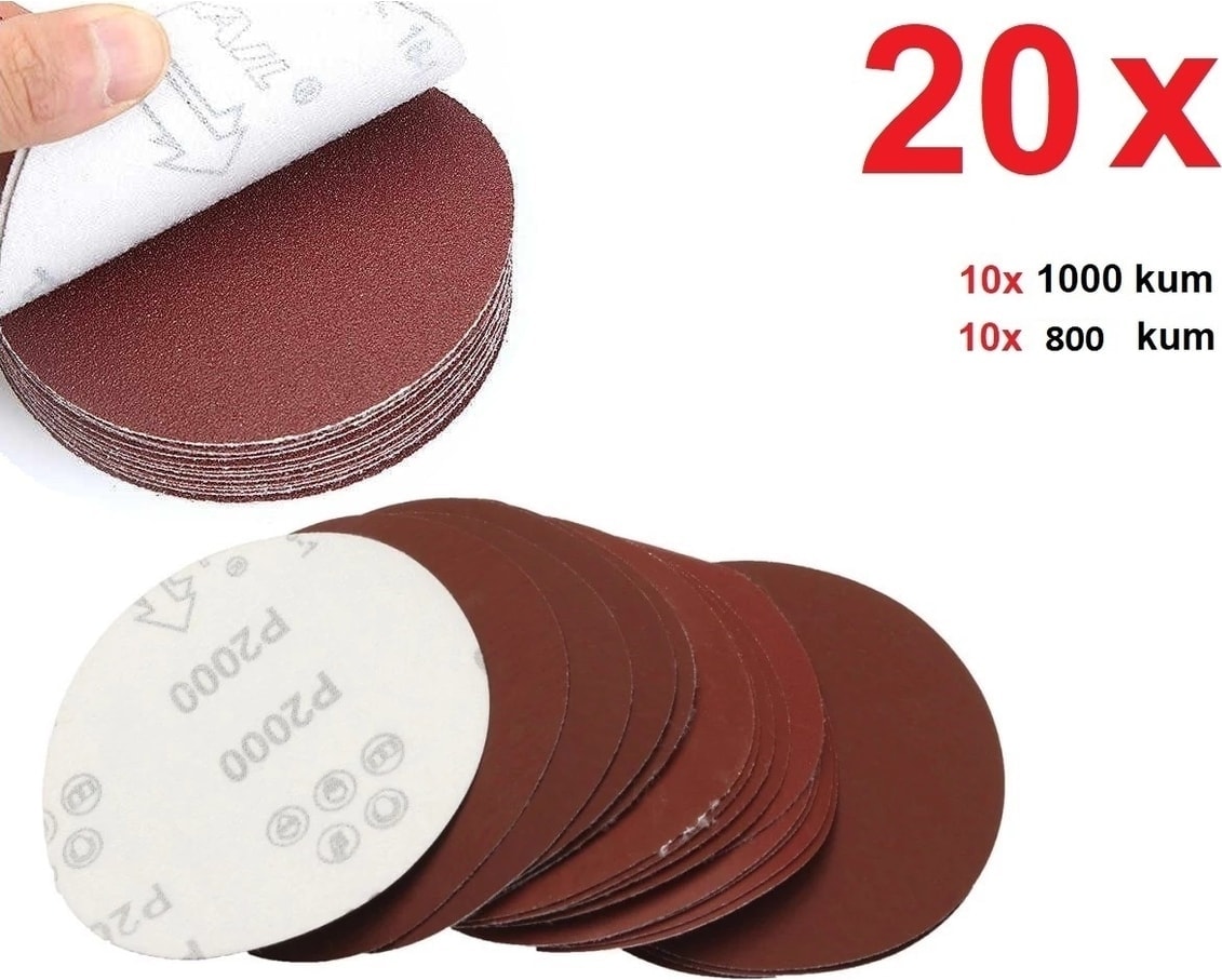 115MM Cırtlı Zımpara Seti 20 Adet 1000 Kum 800 Kum Kuru Zımpara Seti