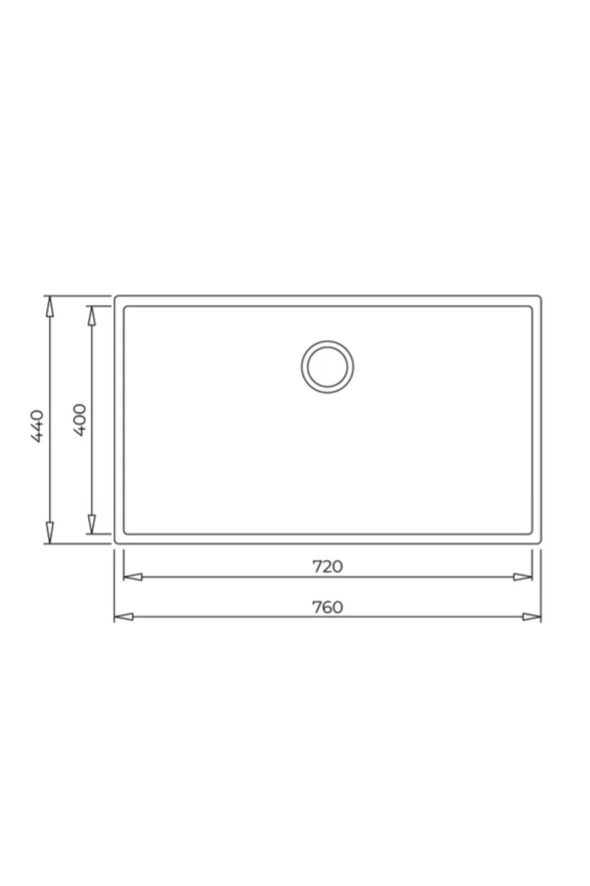 Square 72.40 Tezgah Altı Stone Gri Granit Evye
