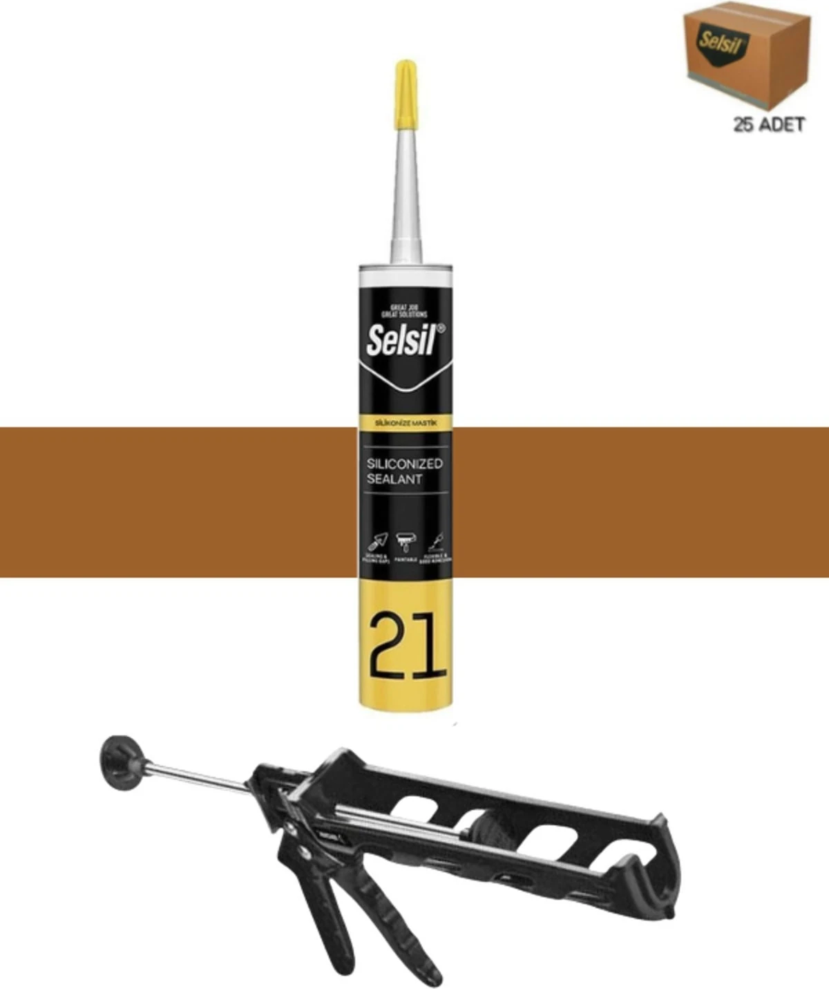 Silikonize Mastik 500 gr Altınmeşe (25 Adet), Plastik Tabanca