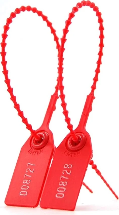 Plastik Güvenlik Mühürü Boncuk Mühür Yangın Söndürme Güvenlik Etiketi Kırmızı 100 Adet