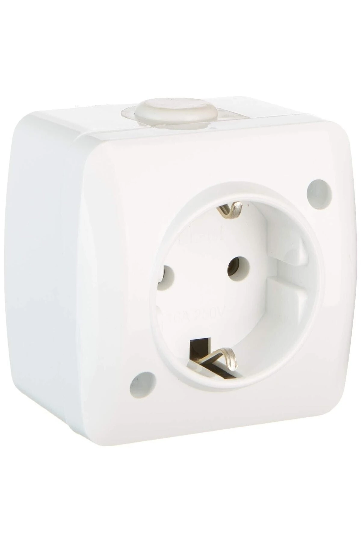 60 Adet Sıva Üstü Topraklı Priz Beyaz