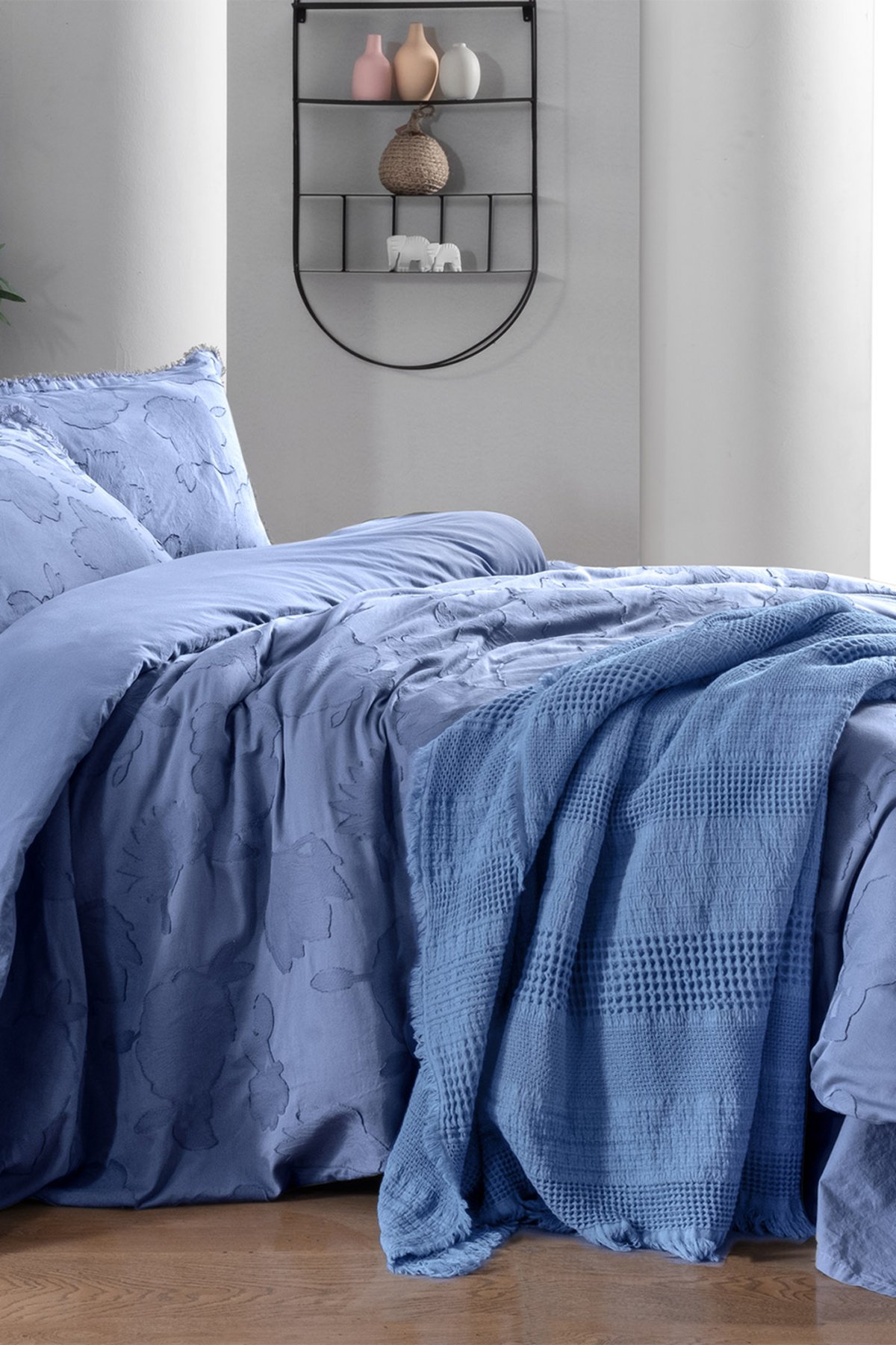 Prado Mavi King Size Büyük Boy %100 Pamuk Mood Comfort Nevresim Takımı