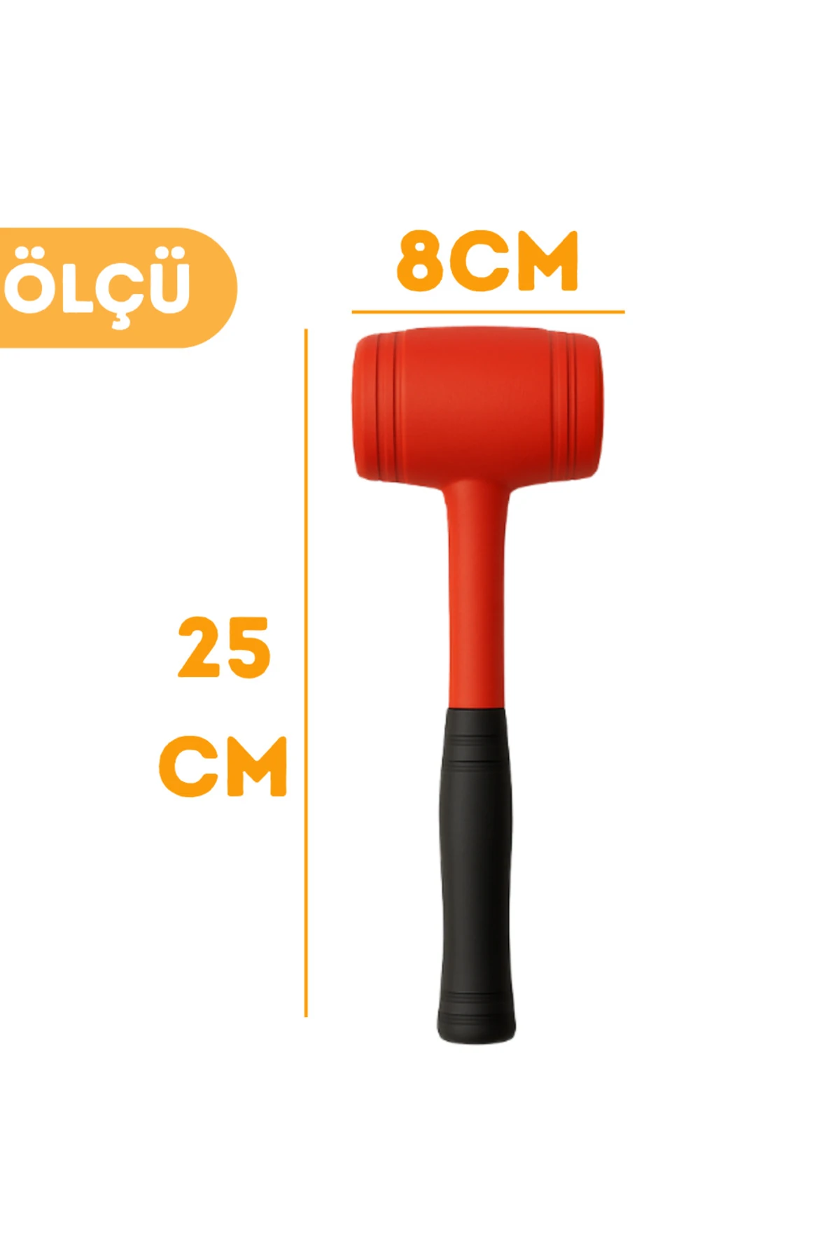 50lik Kauçuk Tokmak Fayansçı Tokmağı Çadır Zemin Sabitleme Çelik Seramik Döşeme Tadilat Kırmızı Renk