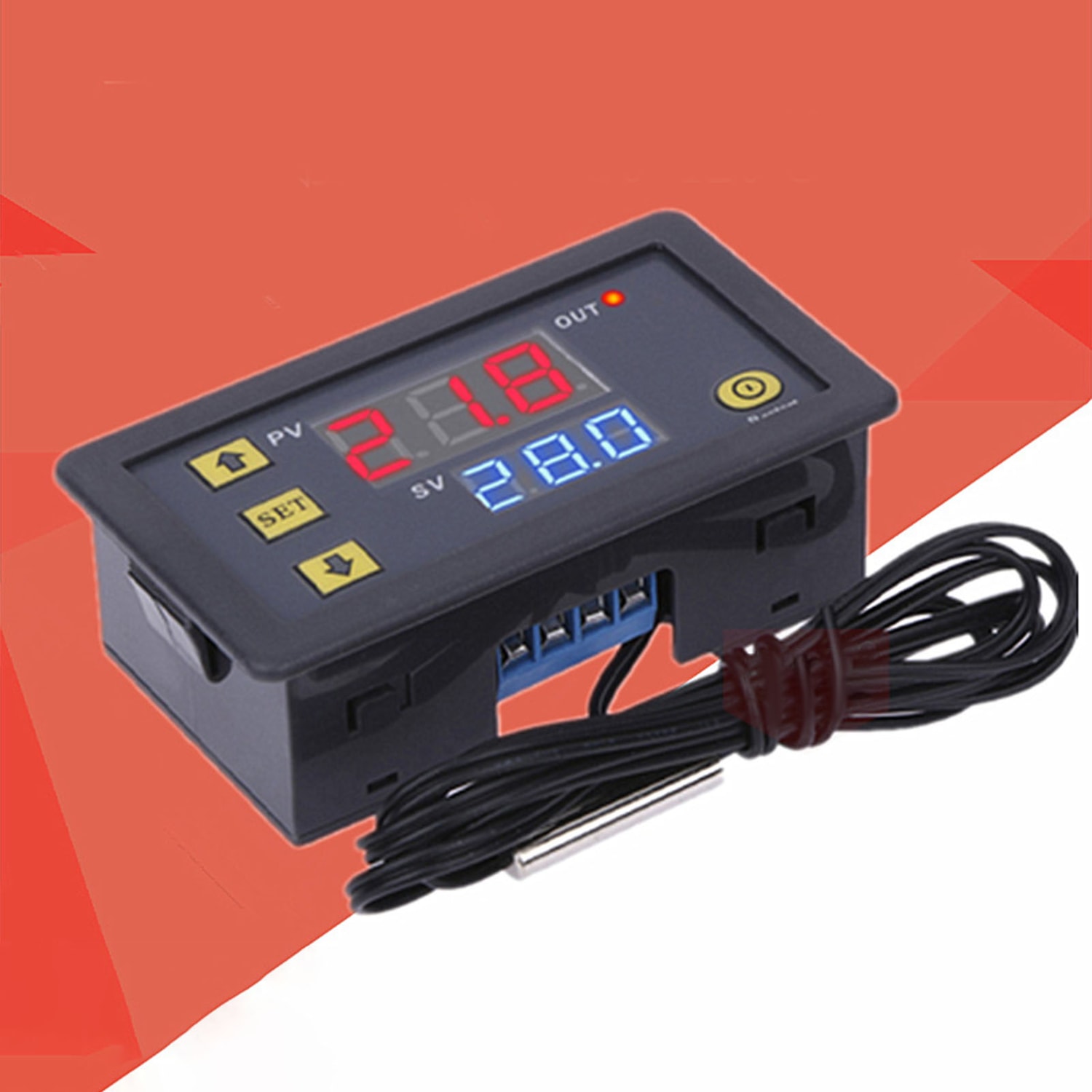 Su Geçirmez Problu Sıcaklık Kontrol Modülü Yüksek Doğruluklu Dijital Ekran Termostat Anahtarı ‑50‑110℃ 110‑220V (Yurt Dışından)
