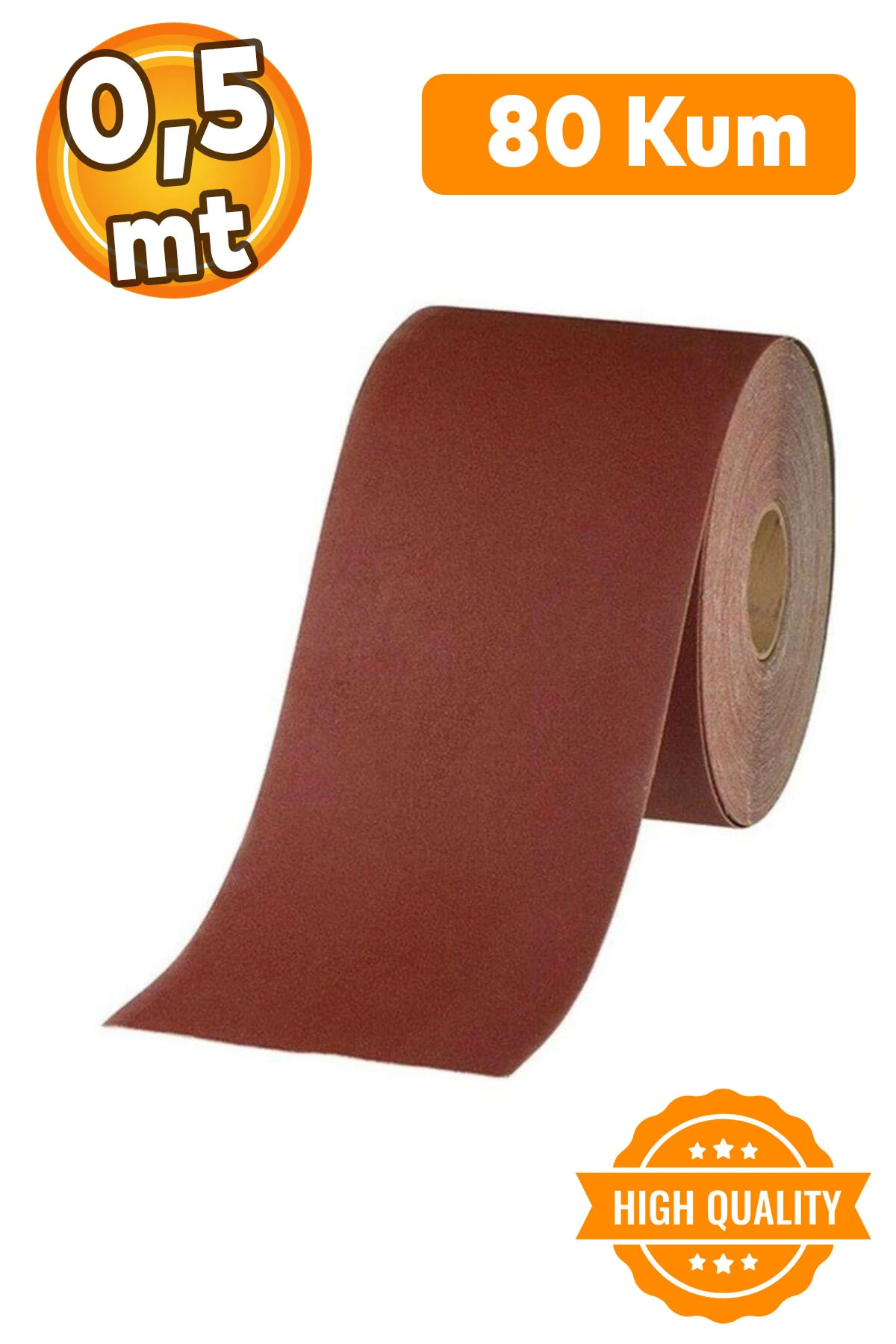 80 Kum (0,5 METRE) Bant Rulo Zımpara Ahşap Metal Zımparası