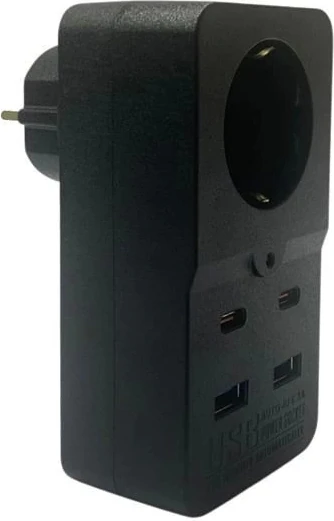 Bfs Isıya Dayanıklı Termal Akım Korumalı 1 Priz Girişli 2 USB Girişli 2 Type-C Girişli Pirz