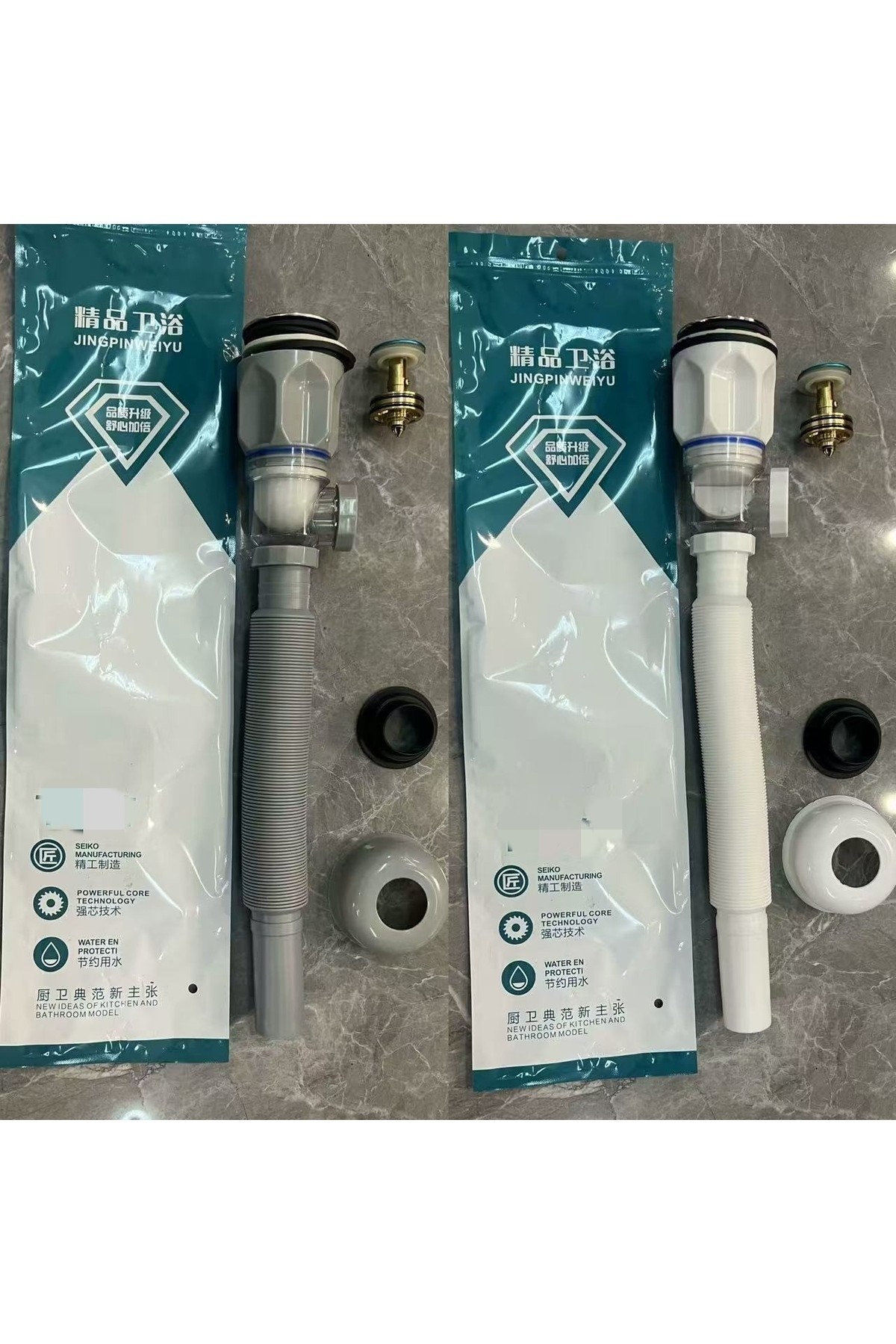 Lüks Pop-up Lavabo Eviye Gider Sifonu Basmalı Taslı Körüklüdür