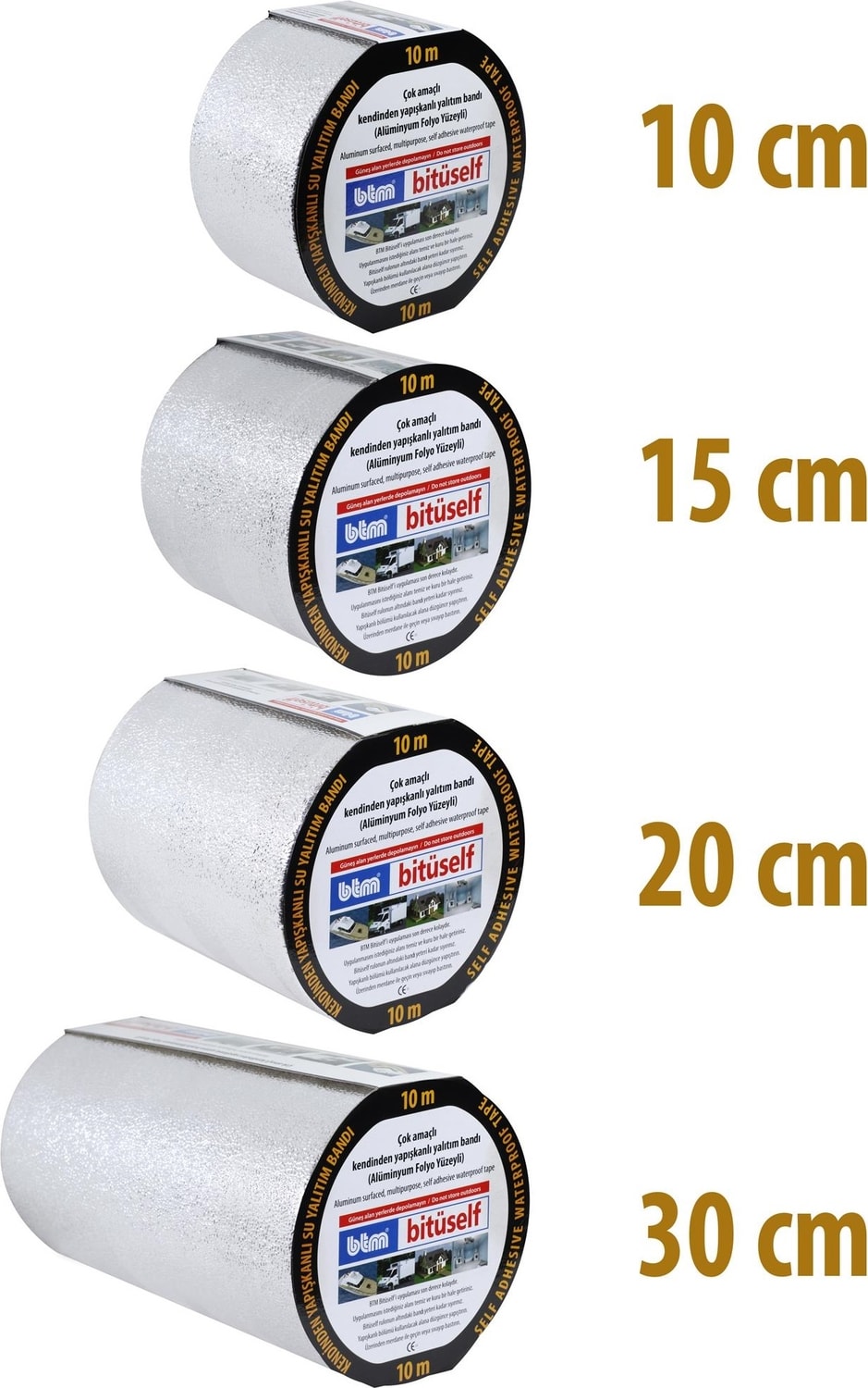 OZKUVVET 10 mt x 30 cm  Alüminyum Kaplı Oto Ses Su Yalıtım Bantı