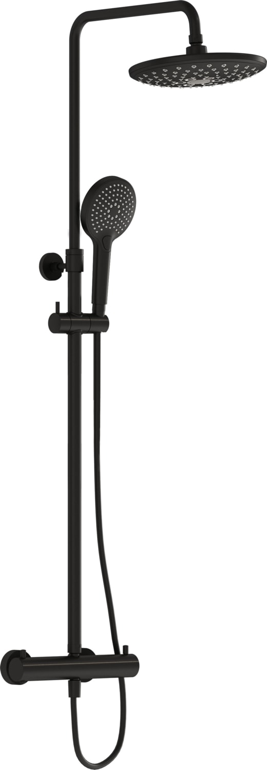 AquaHeat Bliss 240 A4720536 2F Termostatik Duş Sistemi, Mat Siyah