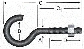 Açık Metrik Kanca M5 / 21X100 - 100 Adet
