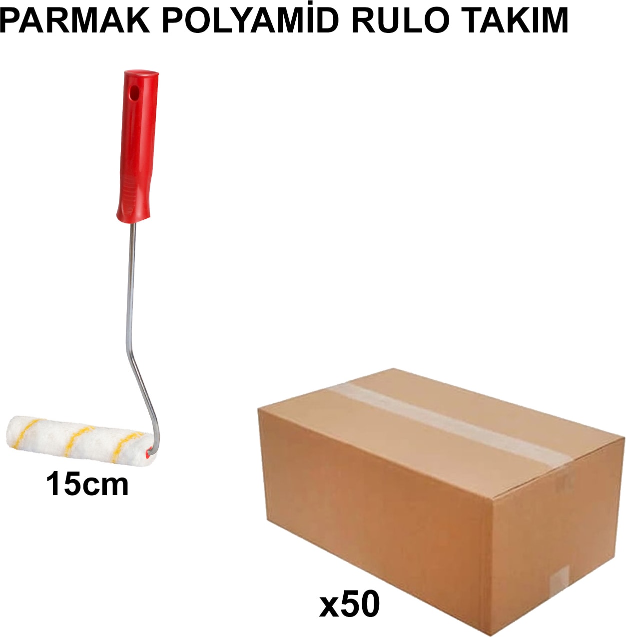 İZMİR FIRÇA Izmir Fırça Arge Toptan Parmak Polyamid Rulo Takım 15 Cm- 50 Adet 011120