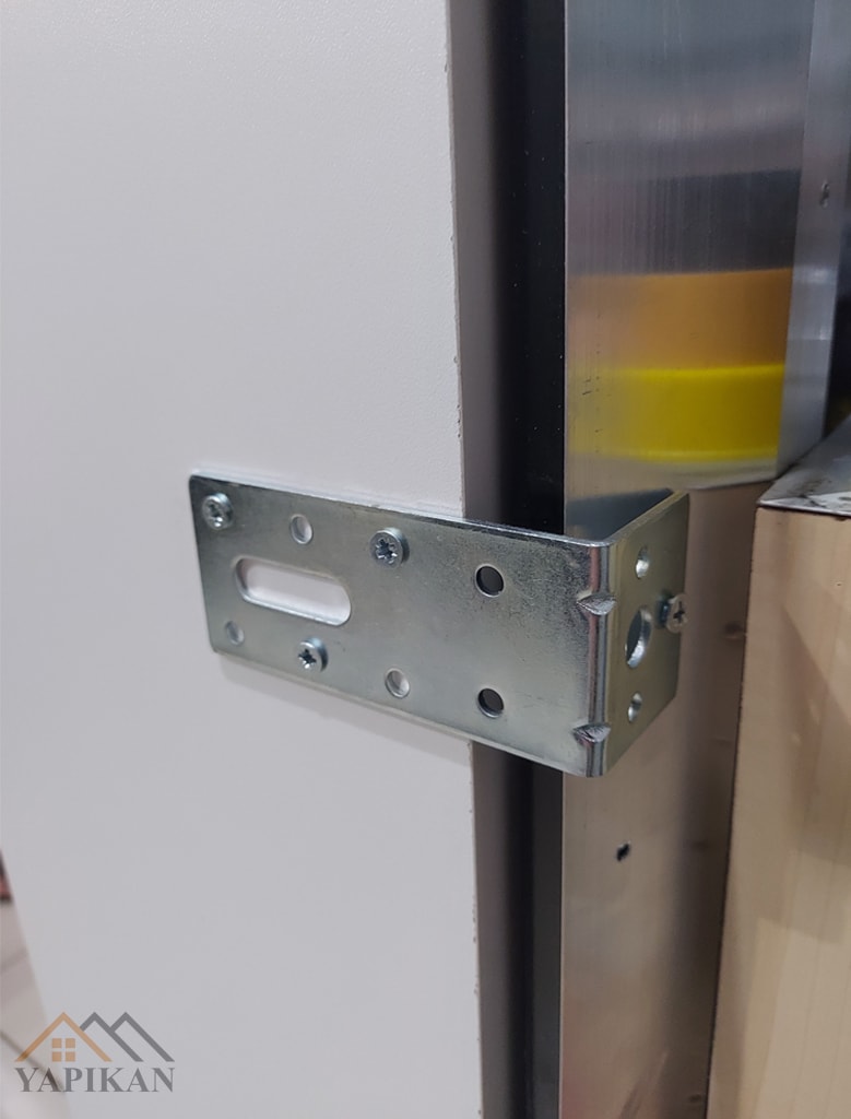 Deprem Güvenliği Dolap Sabitleme Aparatı Seti 4 x 3.2x 8.8 cm - Mobilya Gardırop Portmanto Kitaplık Masa Raf Eşya Duvara Sabitleyici Aparat - Orta Yük L Demir Köşe Bağlantı Gönye Köşebent