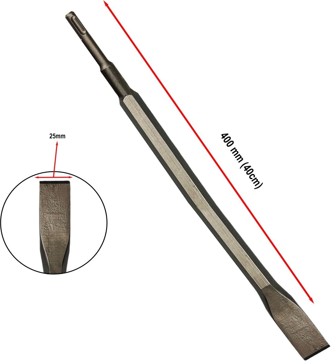 Sds-Max Düz Keski Ucu 18X400X25 mm | Beton ve Duvar Için Kırma ve Kanal Açma Ucu