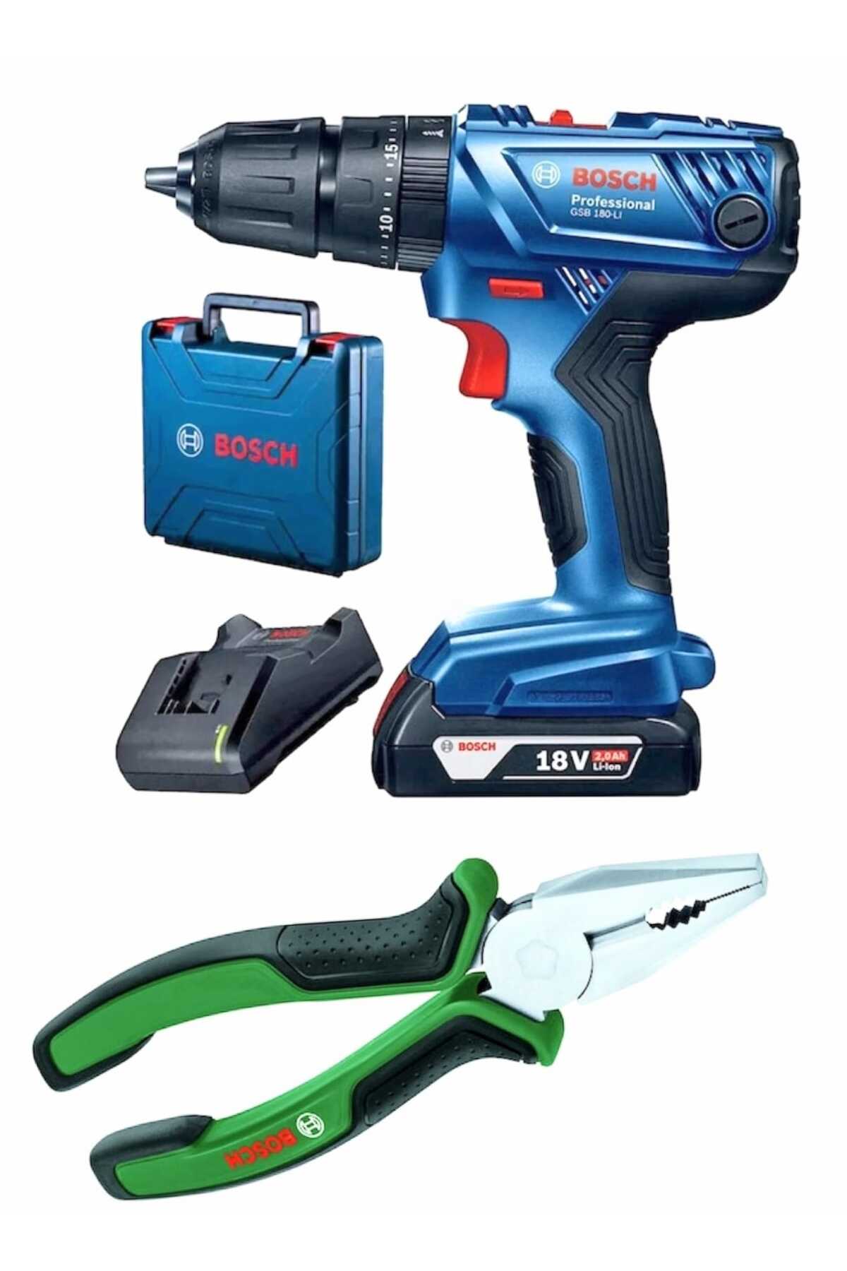 BOSCH GSB 180 Lİ DARBELİ (TEK) AKÜLÜ PENSE HEDİYELİ