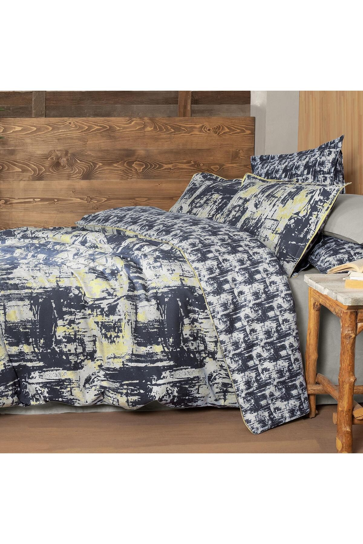 Galiya King Size (Battal Boy) %100 Pamuk Flanel (Pazen) Nevresim Takımı Bej