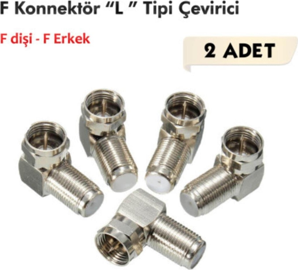 F Konnektör &quot;l&quot; Tipi Çevirici Fiş F Dişi 2 Adet