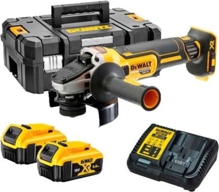 DEWALT DCG405P2 18V 5.0 Ah Li-Ion 125 mm Kömürsüz Çift Akülü Avuç Taşlama