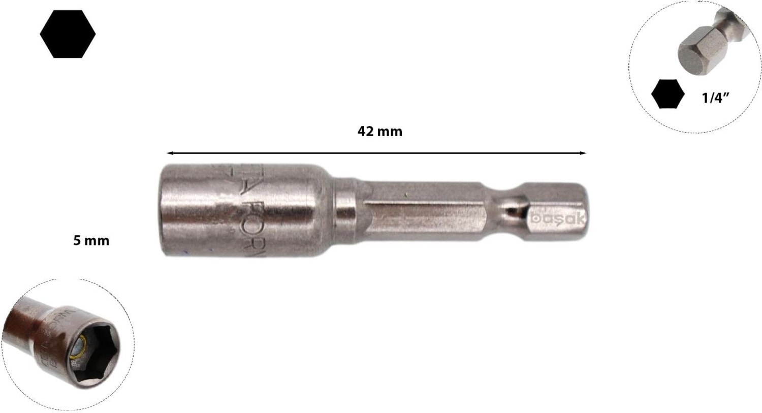 5 x 42 mm Manyetik Lokma BT/0542