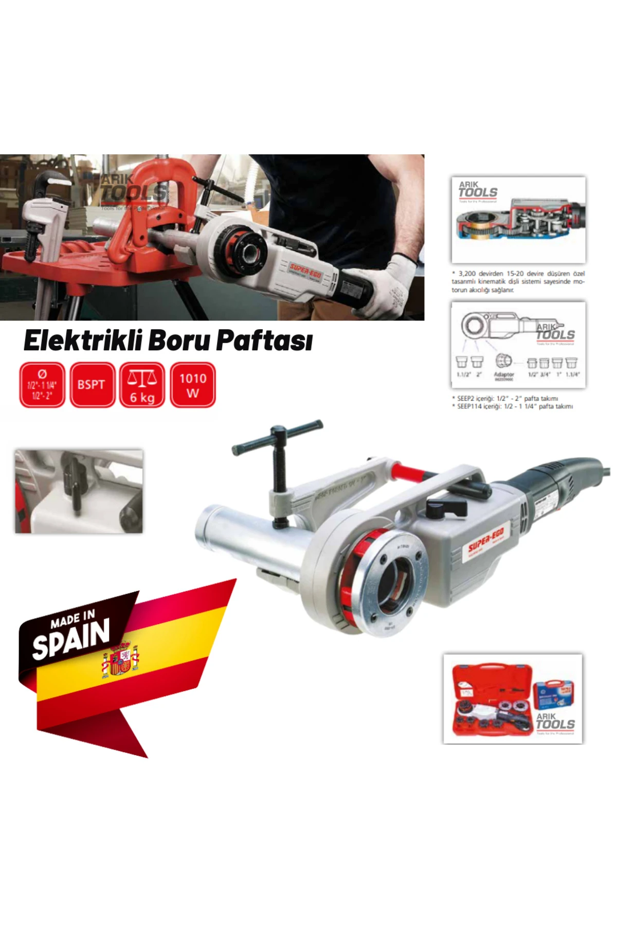 Elektrikli Boru Pafta Takımı 1/2” - 1 1/4”