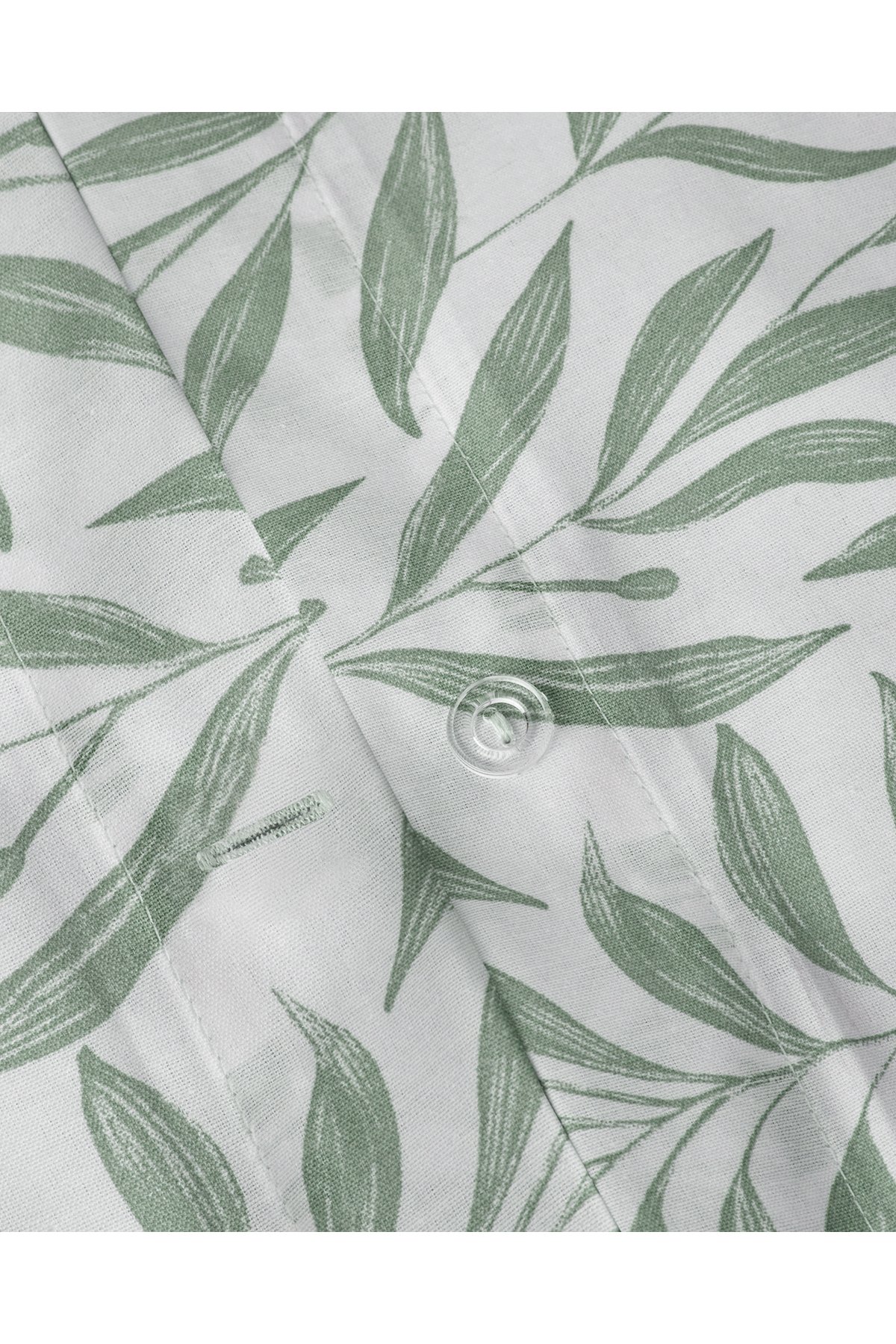 Leaf Dream Kolay Ütülenir Çift Kişilik Nevresim Takımı 200x220 cm Yeşil