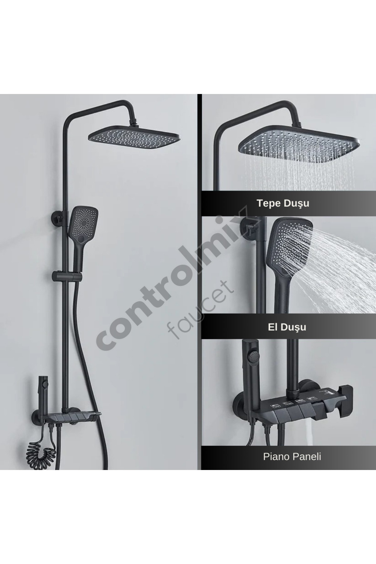 Piyano Duş Seti 5 Fonksiyonlu