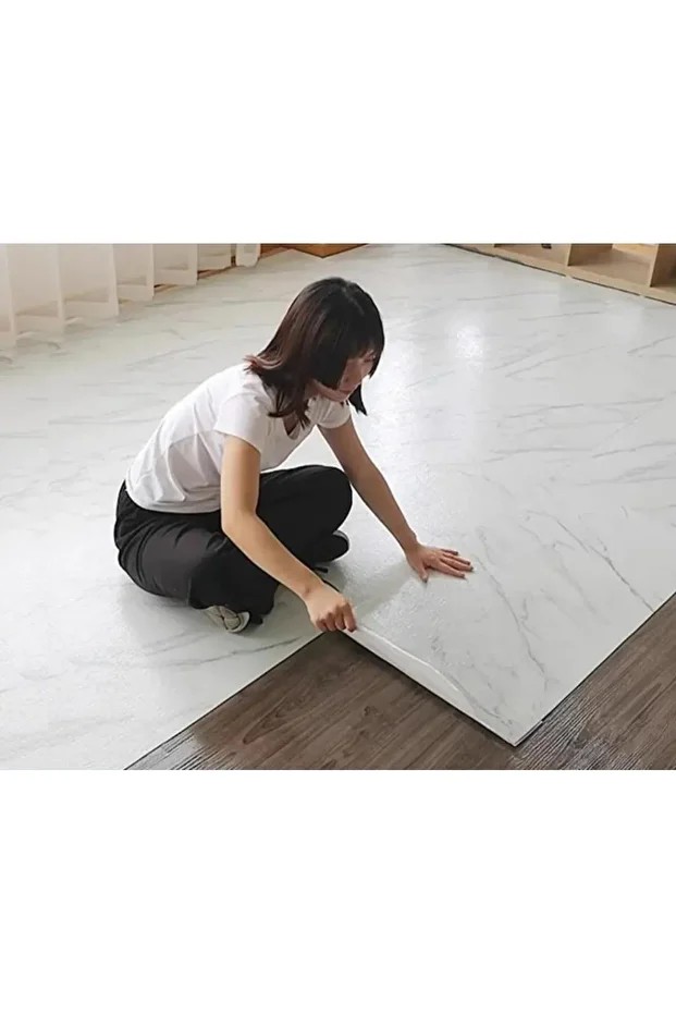 Kendinden Yapışkanlı Yer Zemin Kaplama Paneli Arkası Kauçuklu 60X60cm Floor Pvc Panel 6216