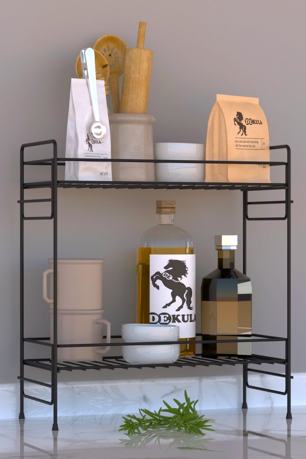 2 Katlı Evye Tezgah Altı Raf Banyo Mutfak Dolabı Çok Amaçlı Düzenleyici Deterjanlık Organizer