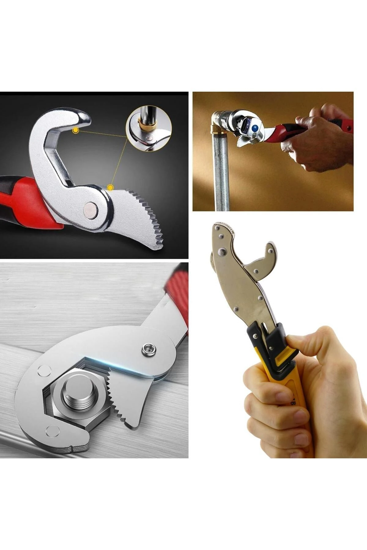 Akıllı Boru İngiliz Anahtarı Çok Amaçlı Nano Grip Kurbağacık Set 2'li Set 10 - 24 mm Civata Somun