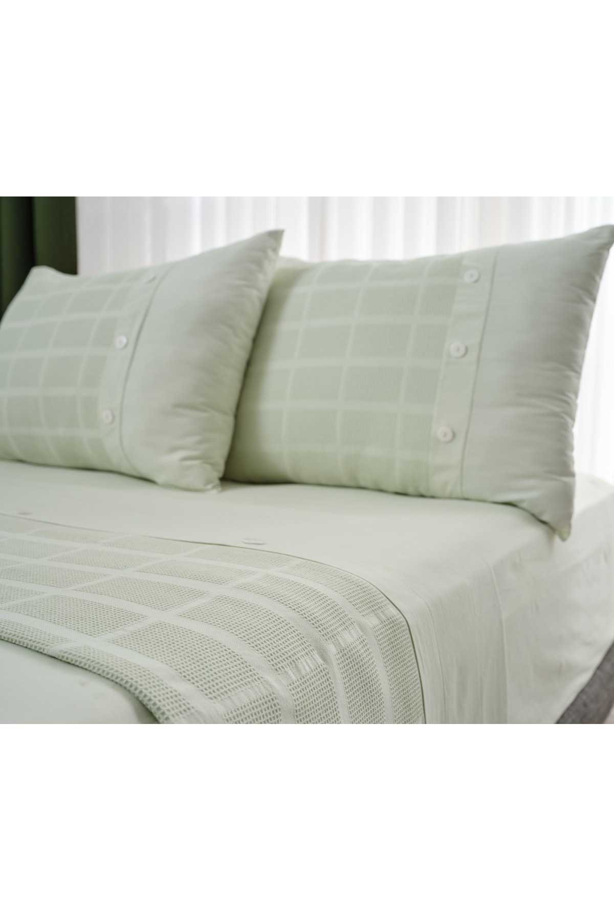 Multi Selection Nevresim Takımı + Pike Gloria Tek King Size - Yeşil