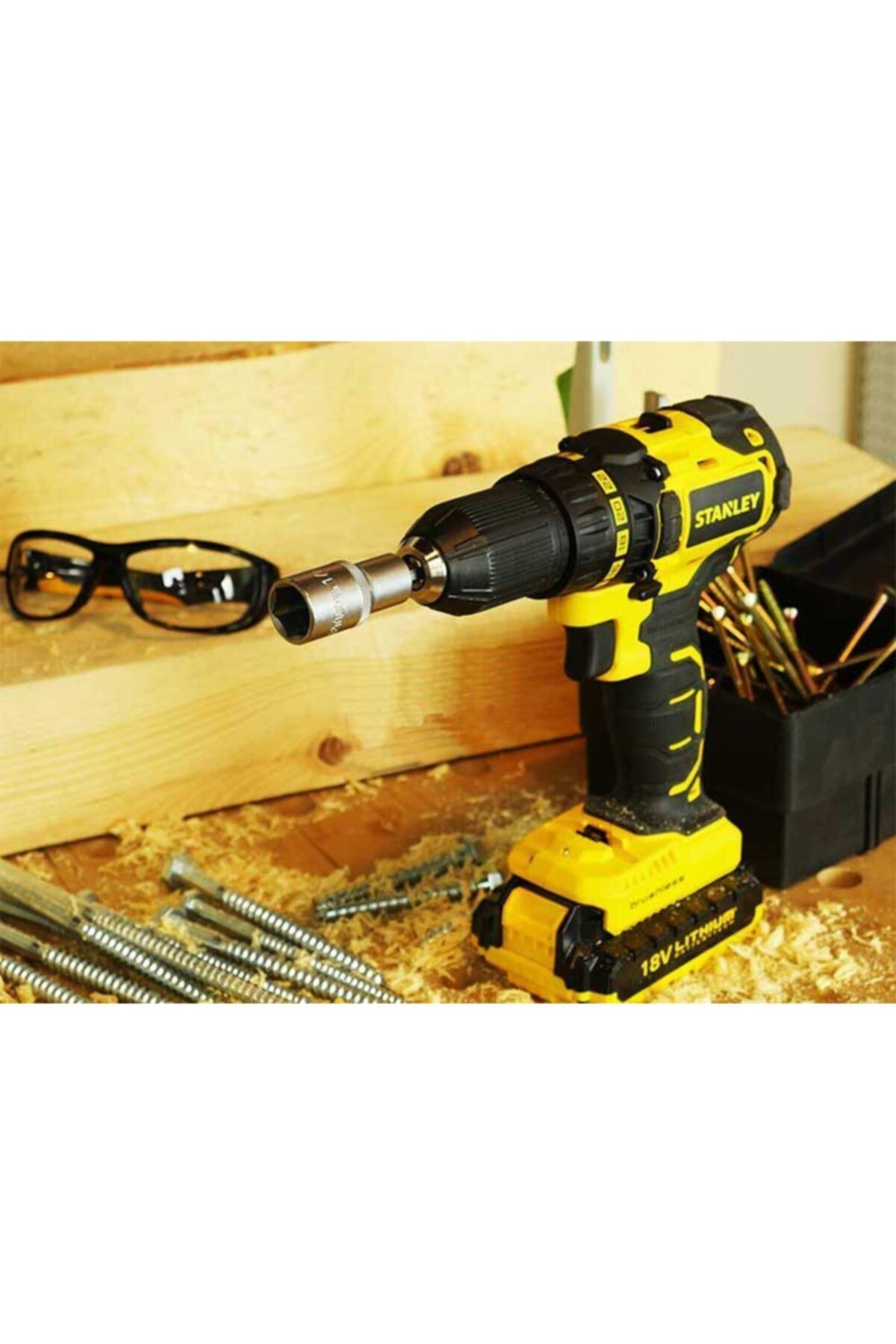 STANLEY SBD20S2K Kömürsüz 18Volt/1,5Ah Li-ion Çift Akülü Profesyonel Vidalama
