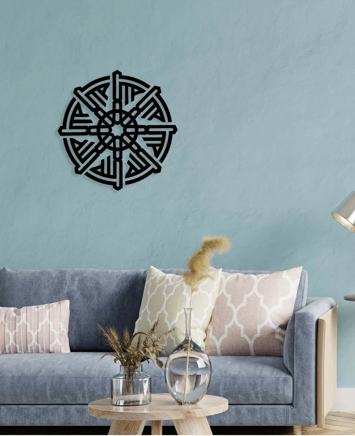 -La Ilahe Illallah Muhammeden Resulullah Islami Metal Tablo - Islami Ev Dekorasyonu - Dini Duvar Tabloları - 50 X 50 - Cm - Sıyah-Islm-052