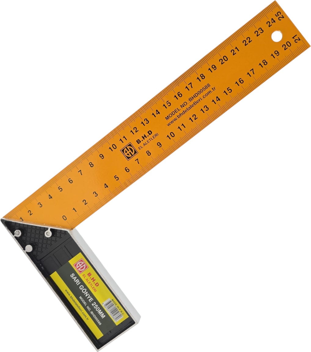 B.h.d BHD00588 250MM/25CM Sarı L Marangoz Gönye