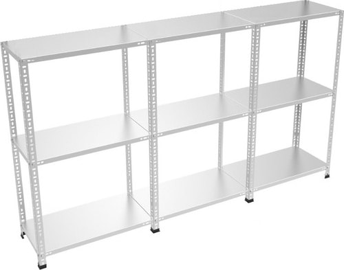 Galvanizraf® 3 Katlı 3 Lü Bitişik Galvaniz Çelik Raf Arşiv Rafı Depo Rafı Kiler Rafı 31X93X100