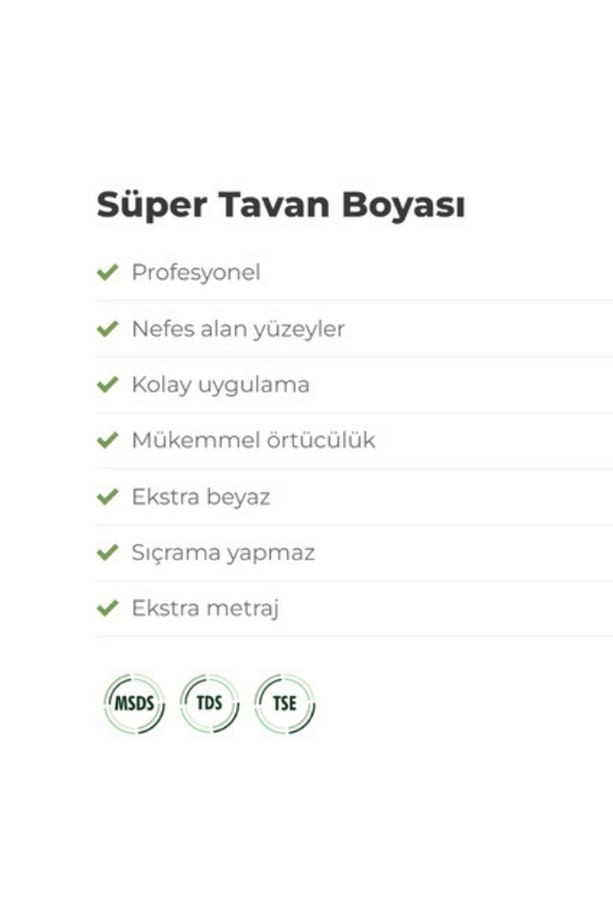 Süper Tavan Boyası 2.5lt 4'lü Set