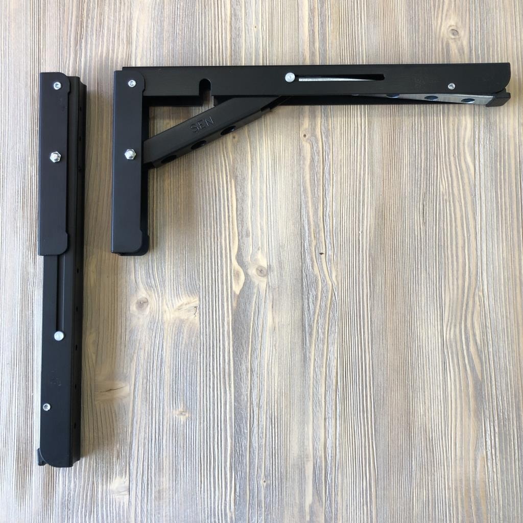Mandallı Katlanabilir Masa Konsolu 1 Çift Siyah 40CM
