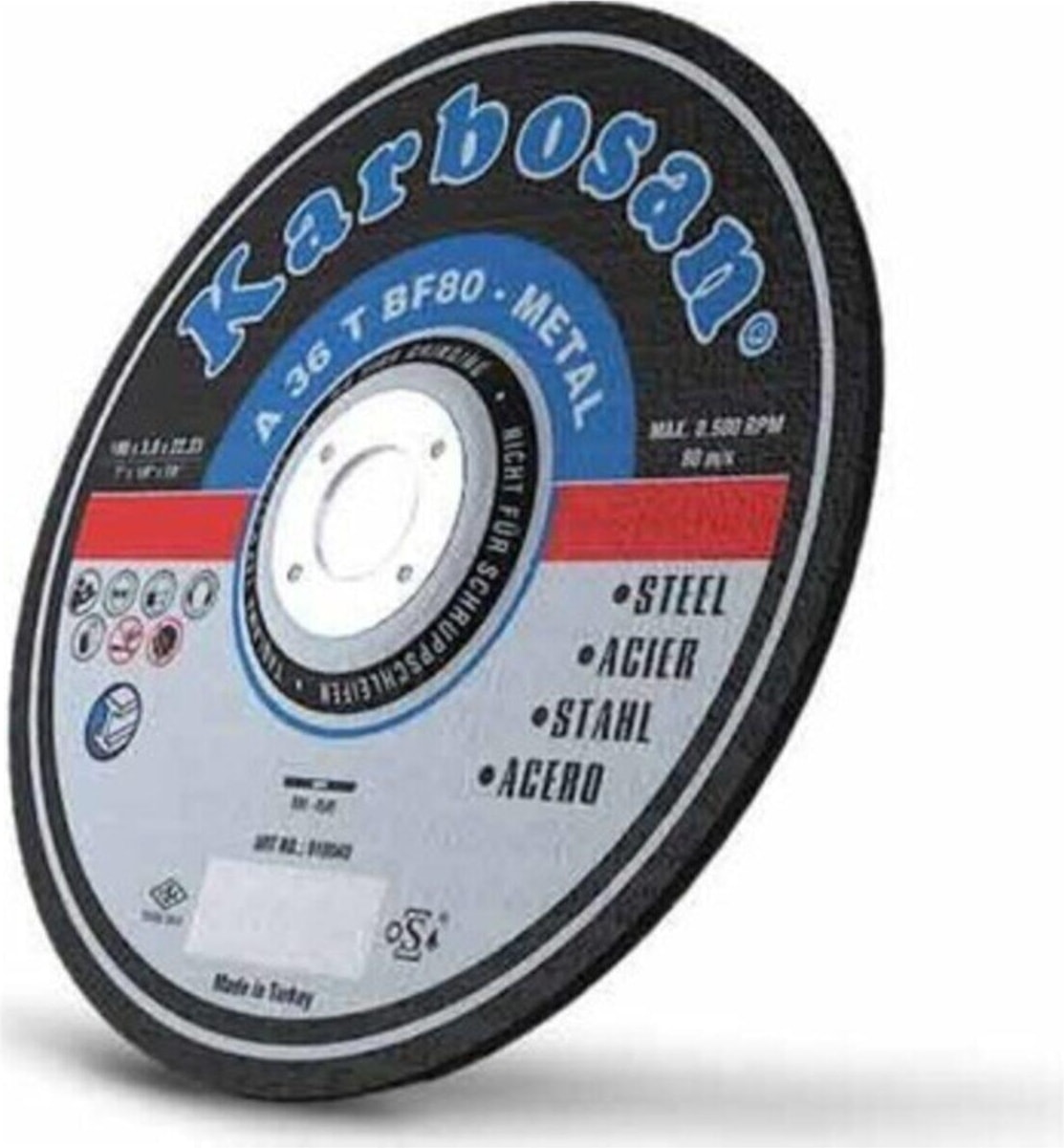 KARBOSAN 180'LIK Metal Kesme Taşı (10 Adet) Kesme