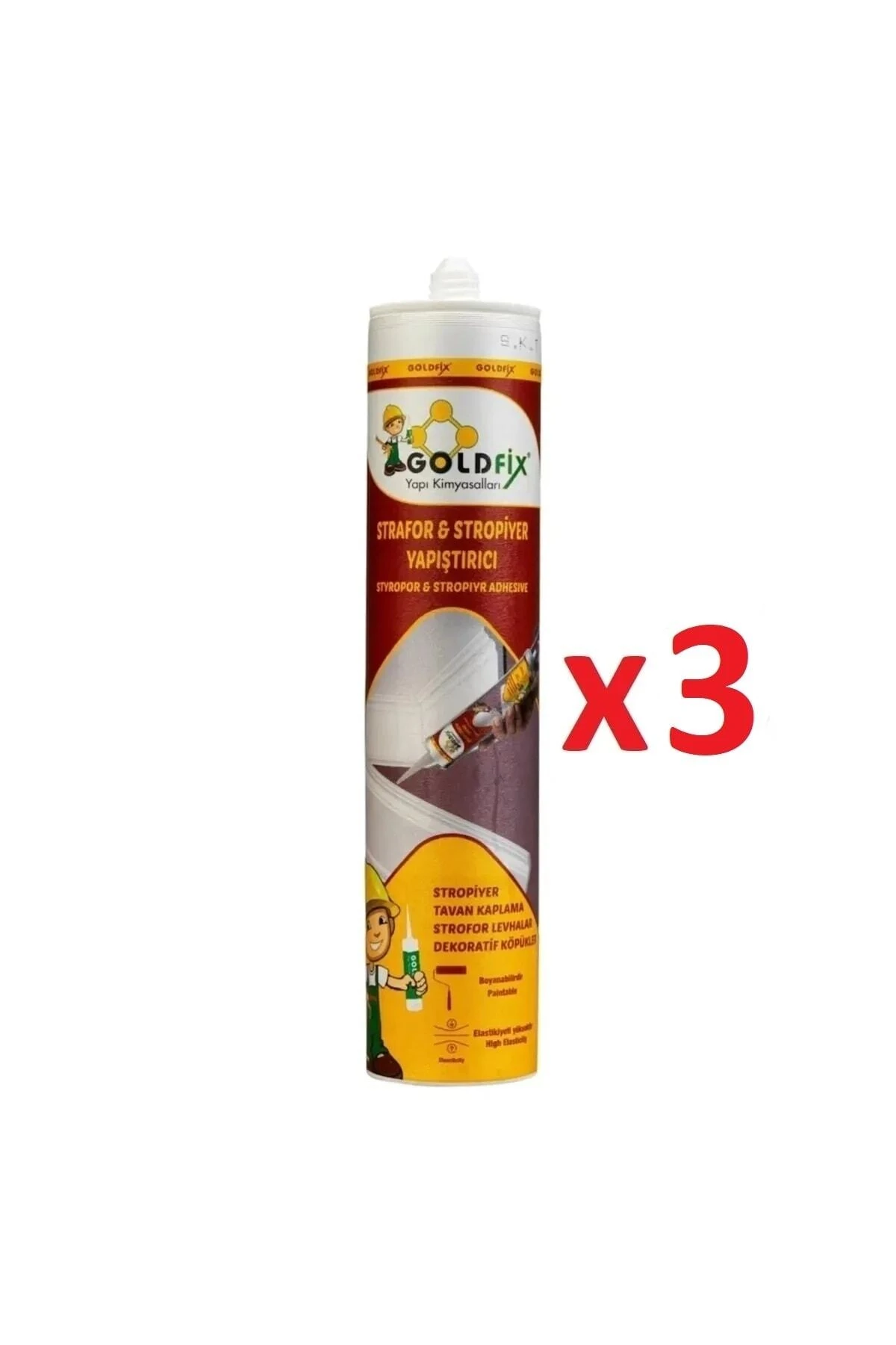 Strafor & Stropiyer Yapıştırıcı 280 gr 3 Adet