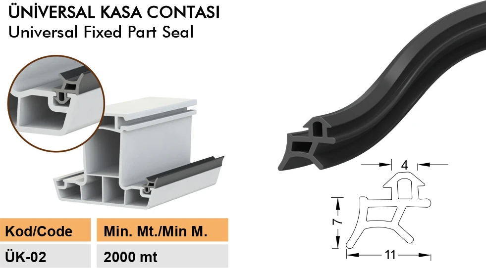 Pen Markalarının Kapı Pencere Contası Pvc Fitili 25 Metre Gri Tüm Standart Pvc Pimapen, Fıratpen, Egepen, Winsa Gibi Markalara Uygun