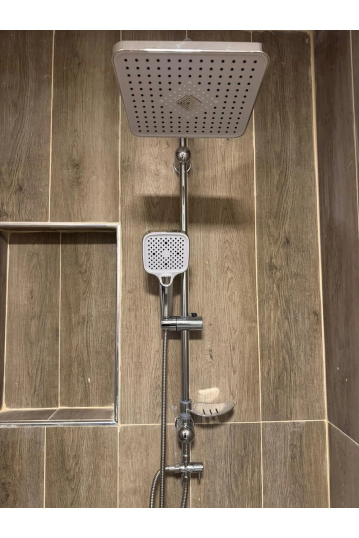 Krom-Beyaz Fonksiyonlu Robot Duş Seti Yağmurlama Tepeleme Duş Sistemleri
