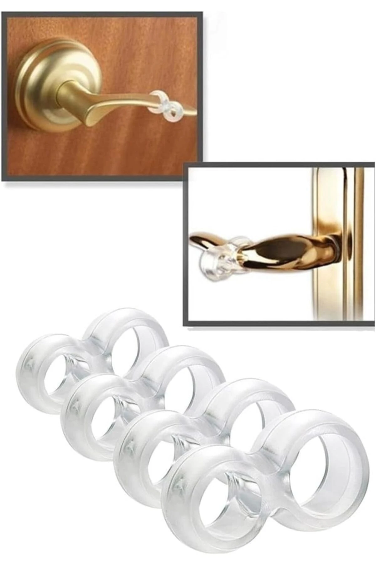 4'lü Plastik Kapı ve Pencere Stoperi – Kapı Kolu Çarpma Önleyici