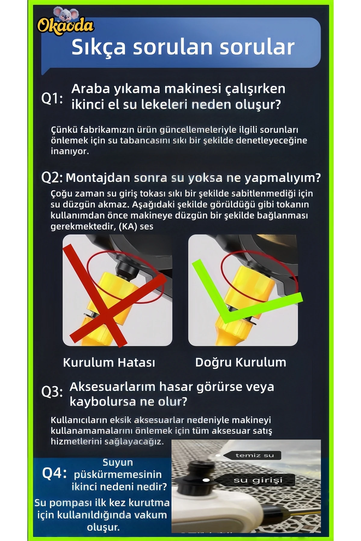 En Güçlü 3 Vitesli Ayar, Kömürsüz Oto Araba Bahçe Klima Halı Şarjlı Yüksek Basınç Yikama Makinesi