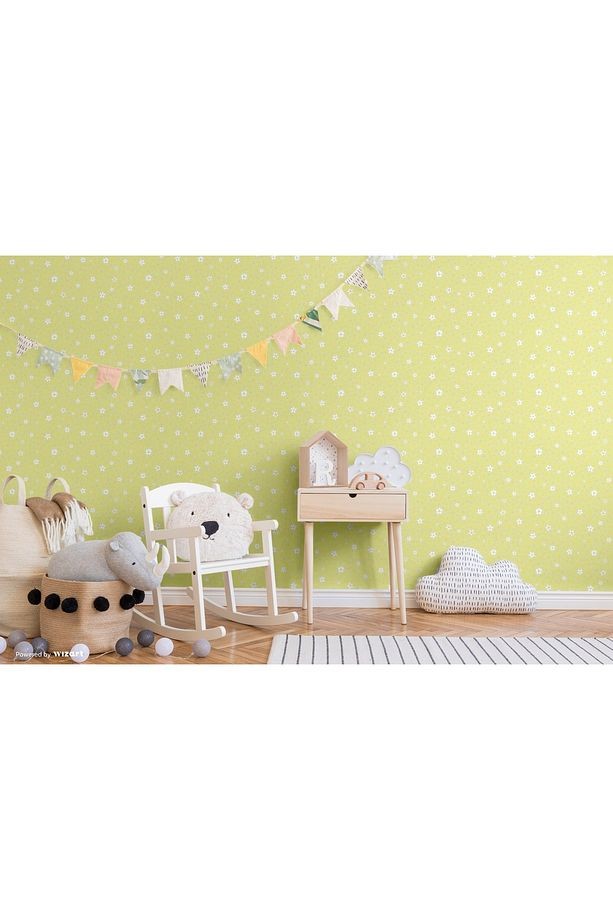 Ada Kids 8930-2 Duvar Kağıdı Yeşil Çiçekli